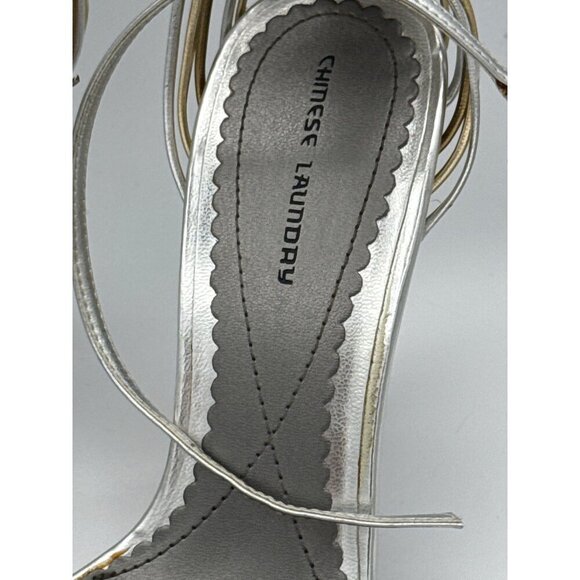 Chinese Laundry Womens Metallic Strappy High Heels Size 7M - Picture 3 of 6